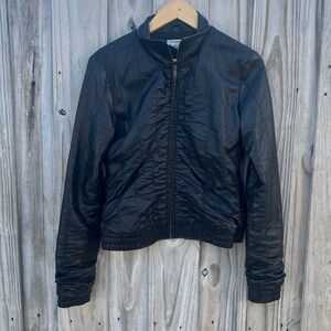 Vintage Sharagano Black Bomber Jacket